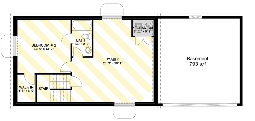 Plan 61251UT: Traditional House Plan with Wide Front Porch - 1613 Sq Ft - Floor Plan - Optional Lower Level - Traditional