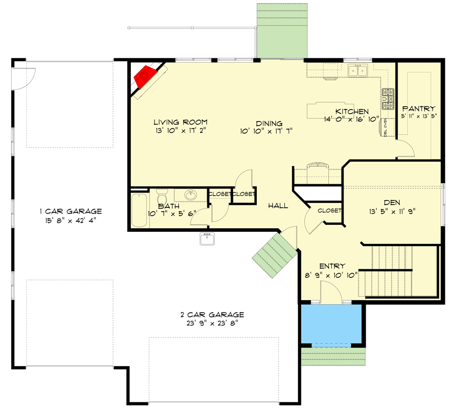 Plan 61258UT: Tudor Detailing - Floor Plan - Main Level - Traditional, Tudor