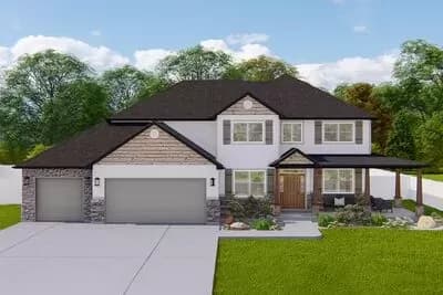 Traditional Home Plan with Gigantic Master Suite and Lower Level Expansion