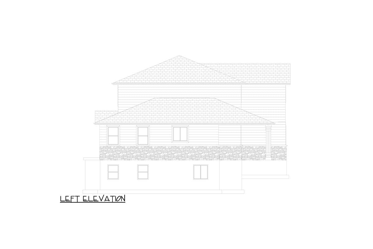 Plan 61268UT: Two-Story Traditional House Plan with Attached Apartment Upstairs - 3558 Sq Ft - Image #9 - Traditional