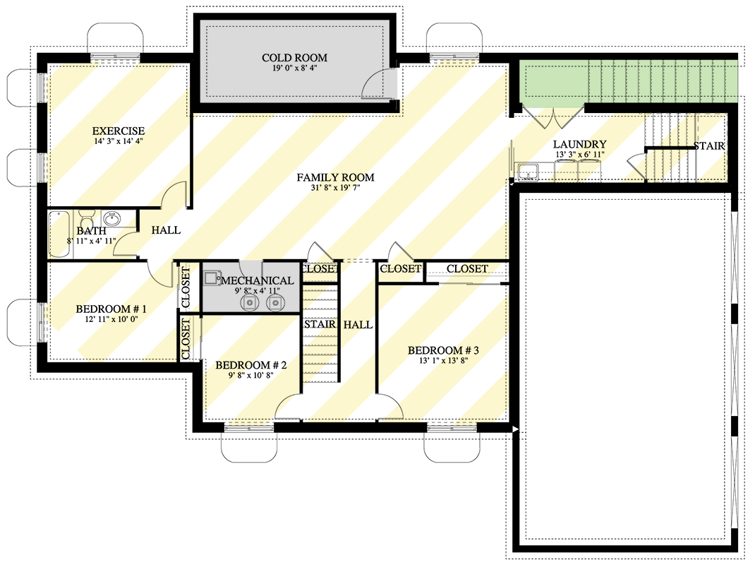 Plan 61268UT: Two-Story Traditional House Plan with Attached Apartment Upstairs - 3558 Sq Ft - Floor Plan - Optional Lower Level - Traditional
