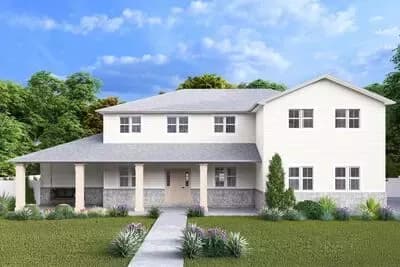 Two-Story Traditional House Plan with Attached Apartment Upstairs - 3558 Sq Ft