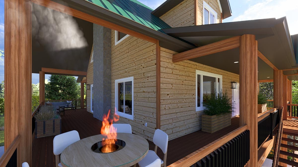 Plan 61269UT: Mountain/Lake Home Plan with Wrap-Around Porch - Image #8 - Country, Mountain, Rustic, Vacation