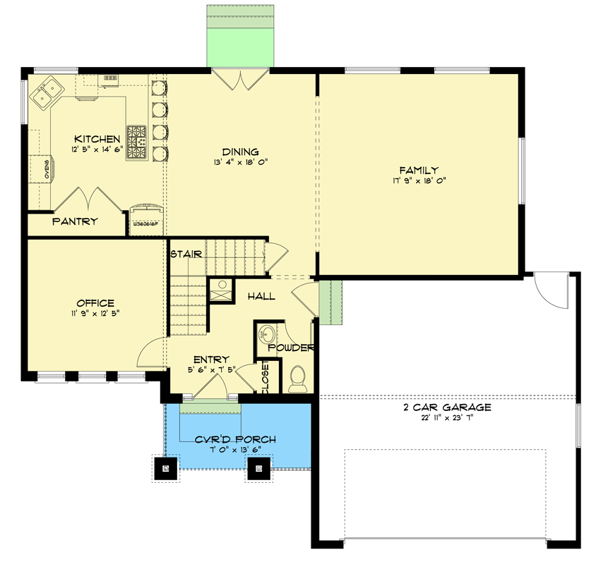 Plan 61300UT: Option for Lower Level Media Room - Floor Plan - Main Level - Traditional