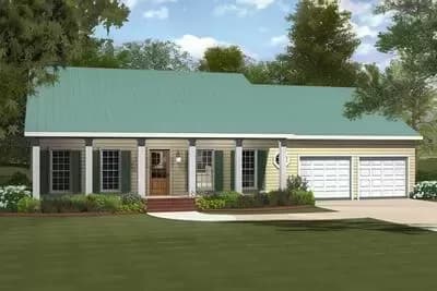 Split Bedroom Ranch Home Plan - 1633 Sq Ft