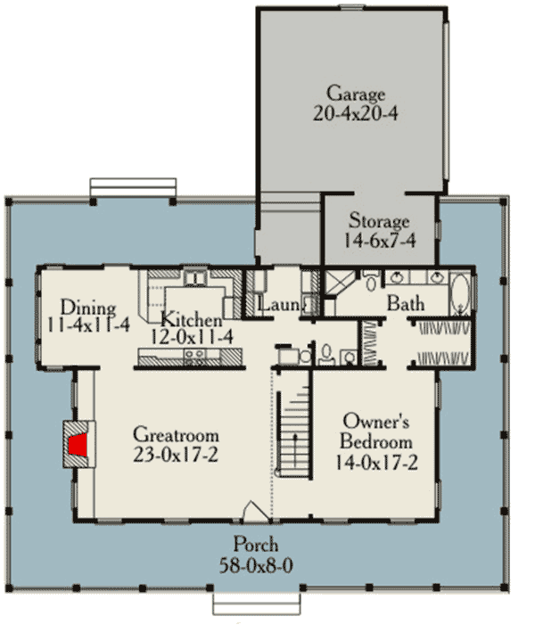 Plan 6221V: Country Home with Wrap-Around Porch - Floor Plan - Main Level - Country, Farmhouse, Southern