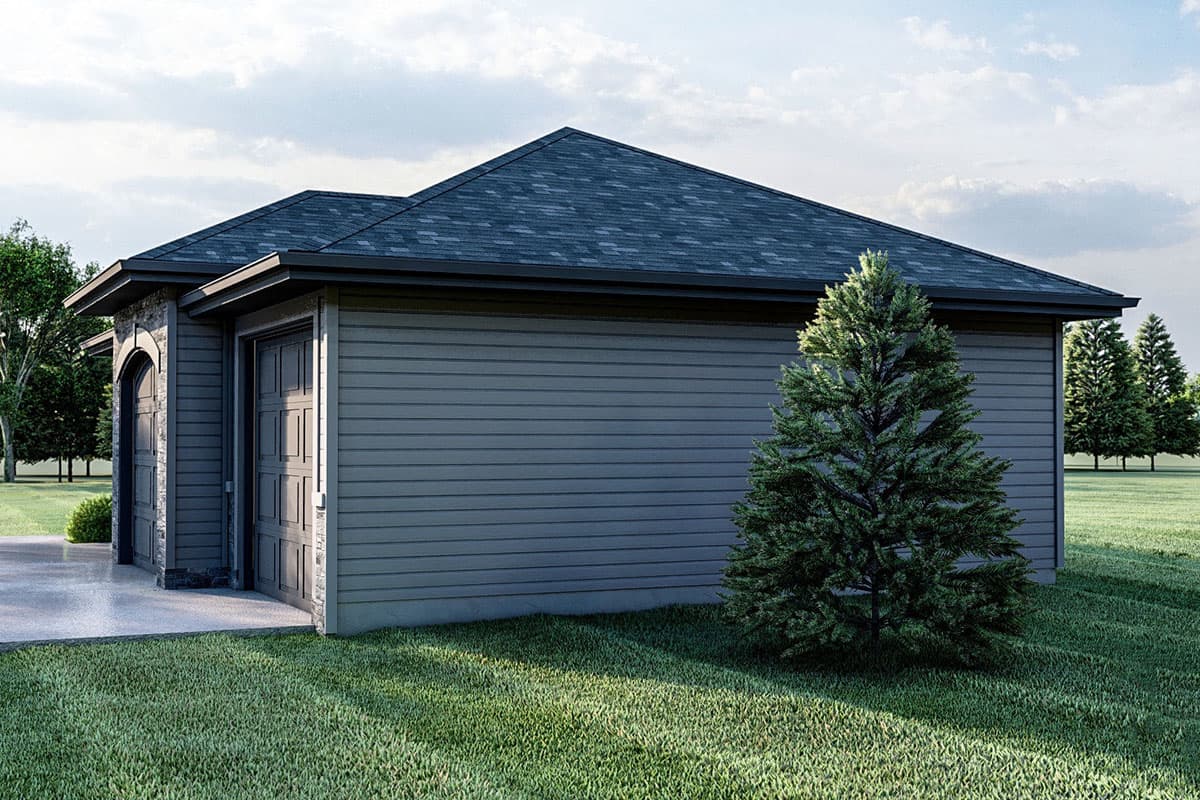 Plan 62401DJ: Mediterranean-Style 3-Car Detached Garage Plan - Image #4