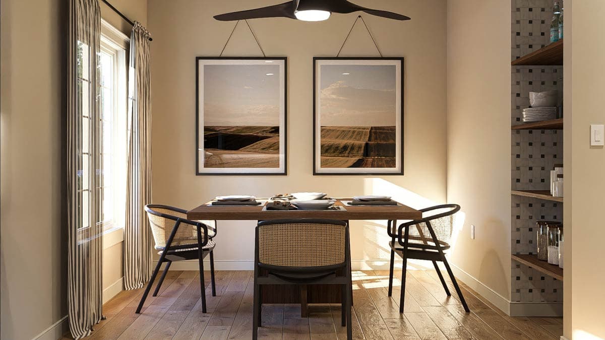 Plan 62407DJ: 2-Story Traditional House Plan with Wrap Around Porch - 1388 Sq Ft - Image #7 - Country, Farmhouse, Traditional