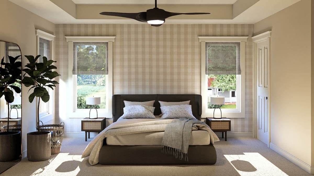 Plan 62407DJ: 2-Story Traditional House Plan with Wrap Around Porch - 1388 Sq Ft - Image #8 - Country, Farmhouse, Traditional