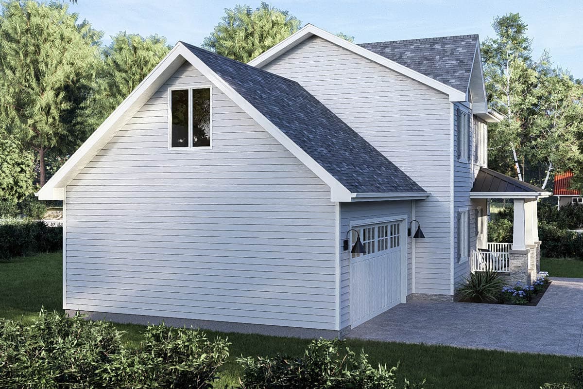 Plan 62407DJ: 2-Story Traditional House Plan with Wrap Around Porch - 1388 Sq Ft - Image #11 - Country, Farmhouse, Traditional