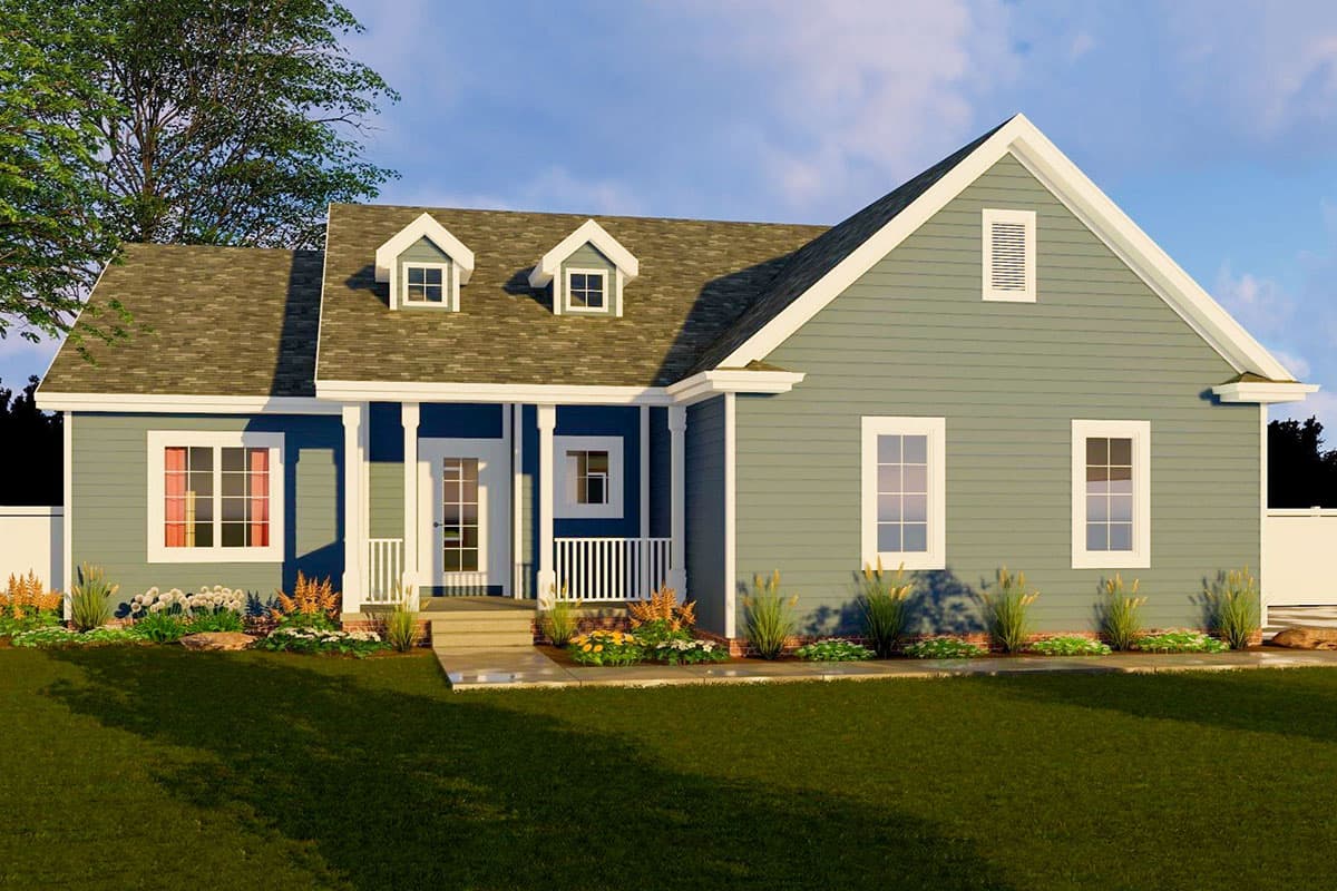 Plan 62412DJ: One-Story Cottage with Alternate Modern Farmhouse Exterior - Image #5 - Cottage, Ranch, Traditional