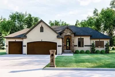 One-Story House Plan with Classic Detailing