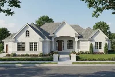 Sophisticated 2-Bed House Plan with 4-Car Garage