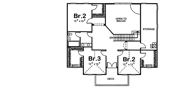 Plan 62457DJ: Mediterranean House Plan with Striking Front Porch - Floor Plan - 2nd Floor - European, Mediterranean, Spanish