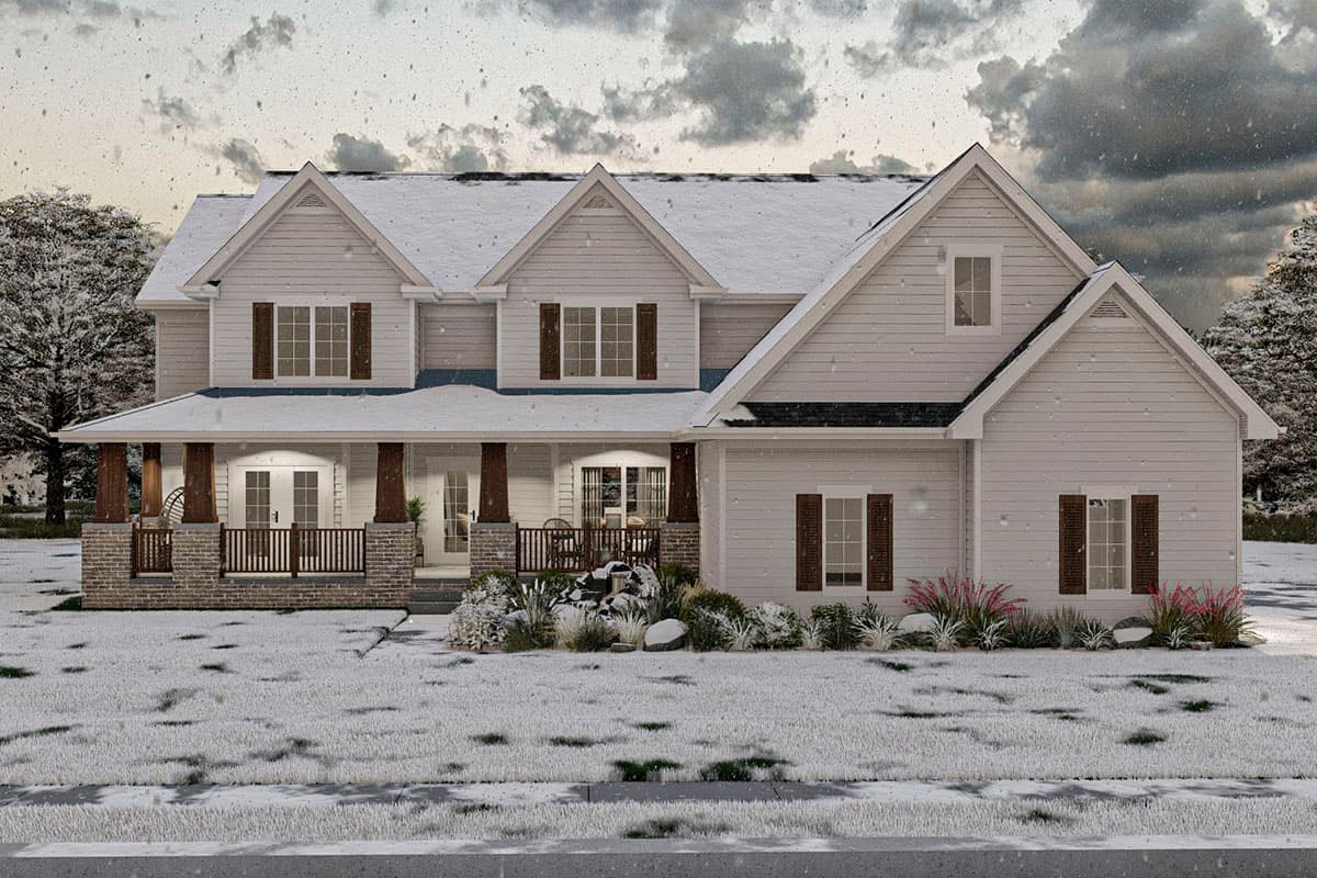 Plan 62458DJ: Traditional 2-Story House Plan with Tapered Columned Front Porch - Image #17 - Country, Farmhouse