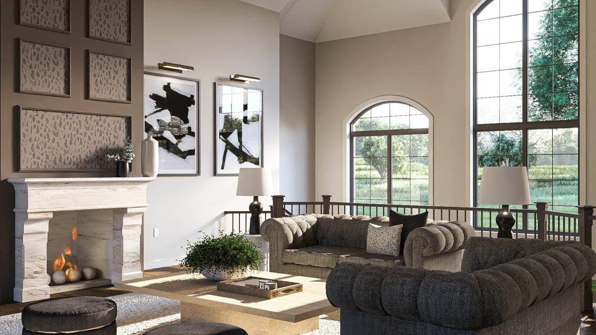 Plan 62461DJ: 3-Bed European House Plan with Two-Story Octagonal Great Room - 3992 Sq Ft - Image #8 - European, Southern