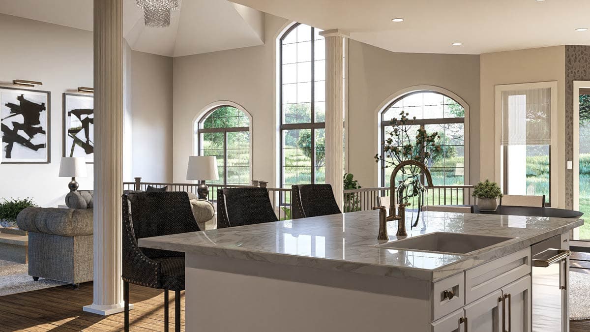 Plan 62461DJ: 3-Bed European House Plan with Two-Story Octagonal Great Room - 3992 Sq Ft - Image #10 - European, Southern