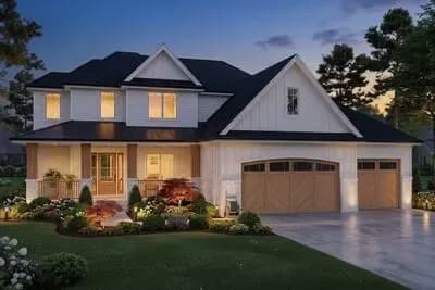 New American House Plan with Open Concept Living