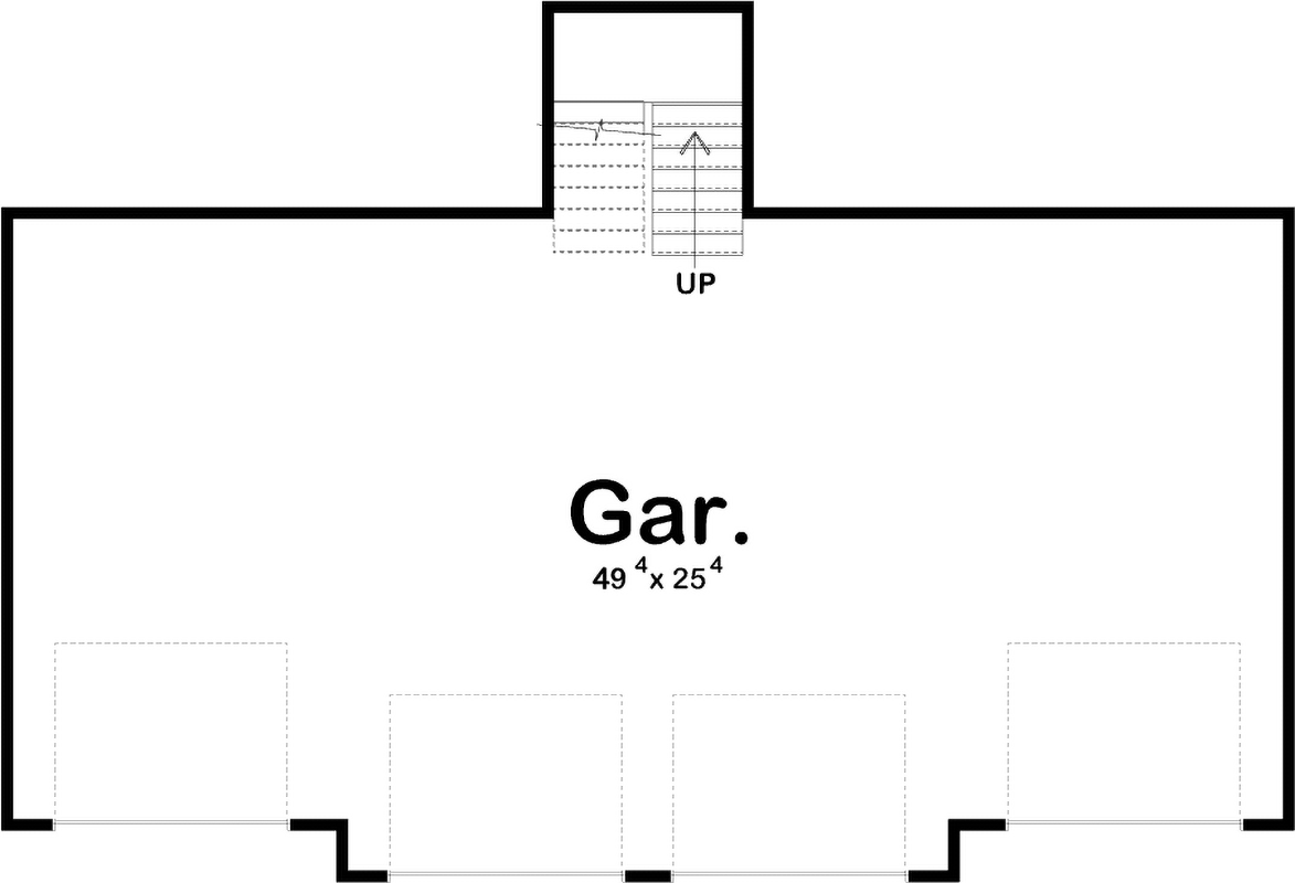 Plan 62468DJ: 4 Bay Garage with Loft - Floor Plan - Main Level - Craftsman, Mountain