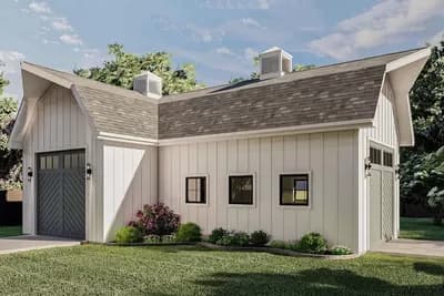 Barn-like Drive-Through Garage