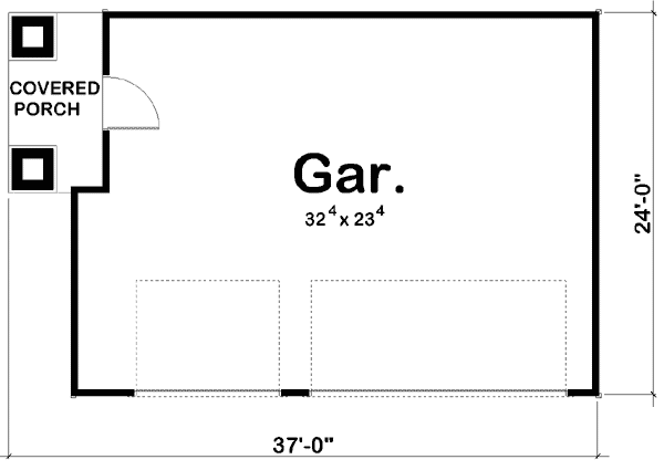 Plan 62470DJ: Garage with Shed Dormer Detail - Floor Plan - Main Level