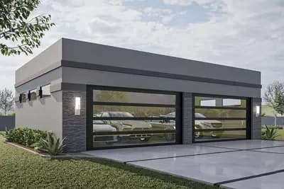 Low Slung 4 Car Garage