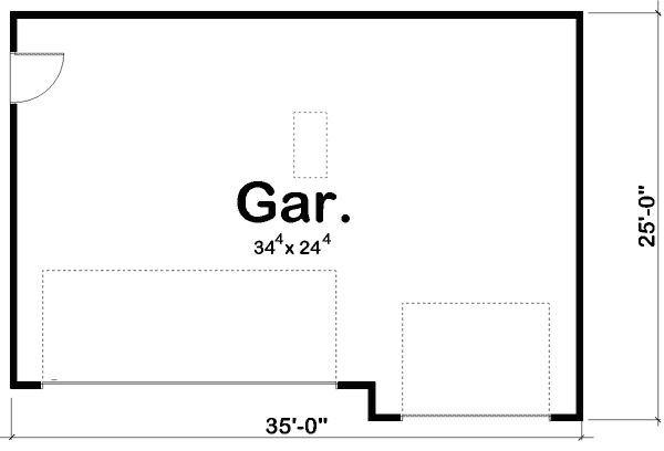 Plan 62478DJ: 3 Car Garage or 2 Plus Shop - Floor Plan - Main Level