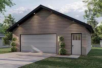 2 Car Garage with Man Door