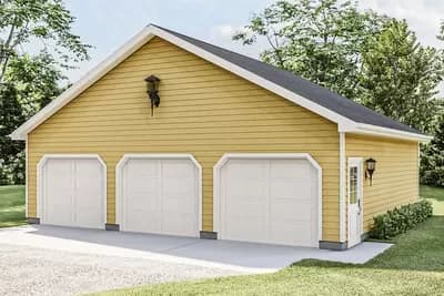Simple 3 Car Garage with Storage
