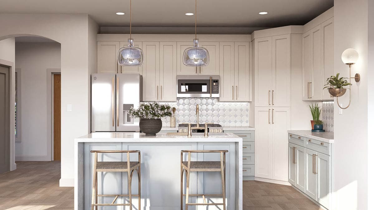 Plan 62488DJ: Two-Story Tuscan House Plan with 2-Car Drive-Under Garage - 1633 Sq Ft - Image #6 - Beach, Coastal, Mediterranean, Southwest, Tuscan