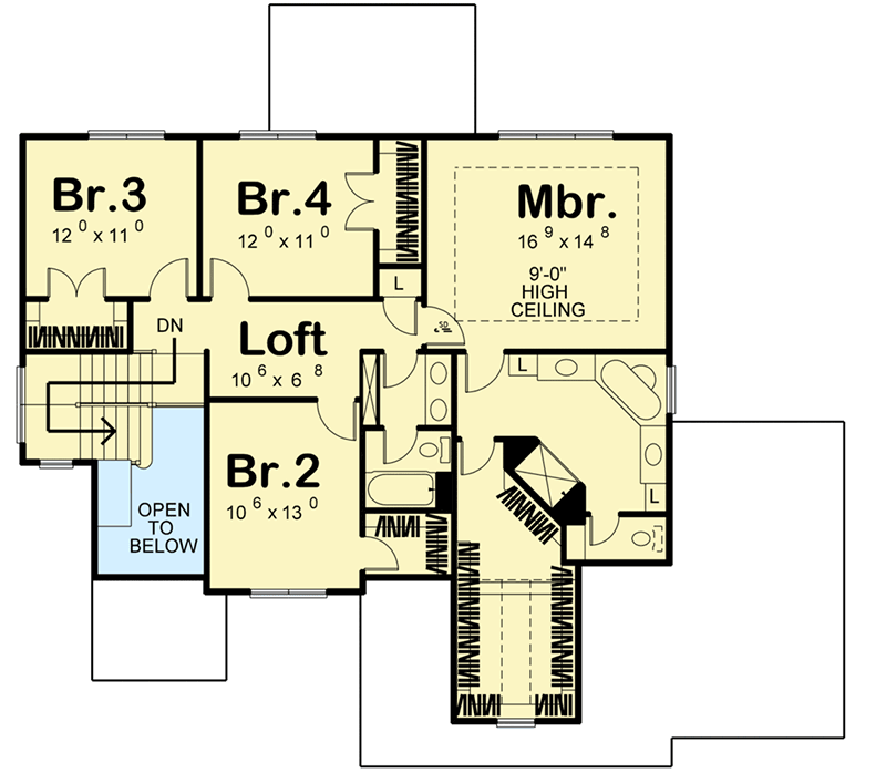 Plan 62489DJ: Open Floor Plan - Floor Plan - 2nd Floor - European, Northwest, Traditional