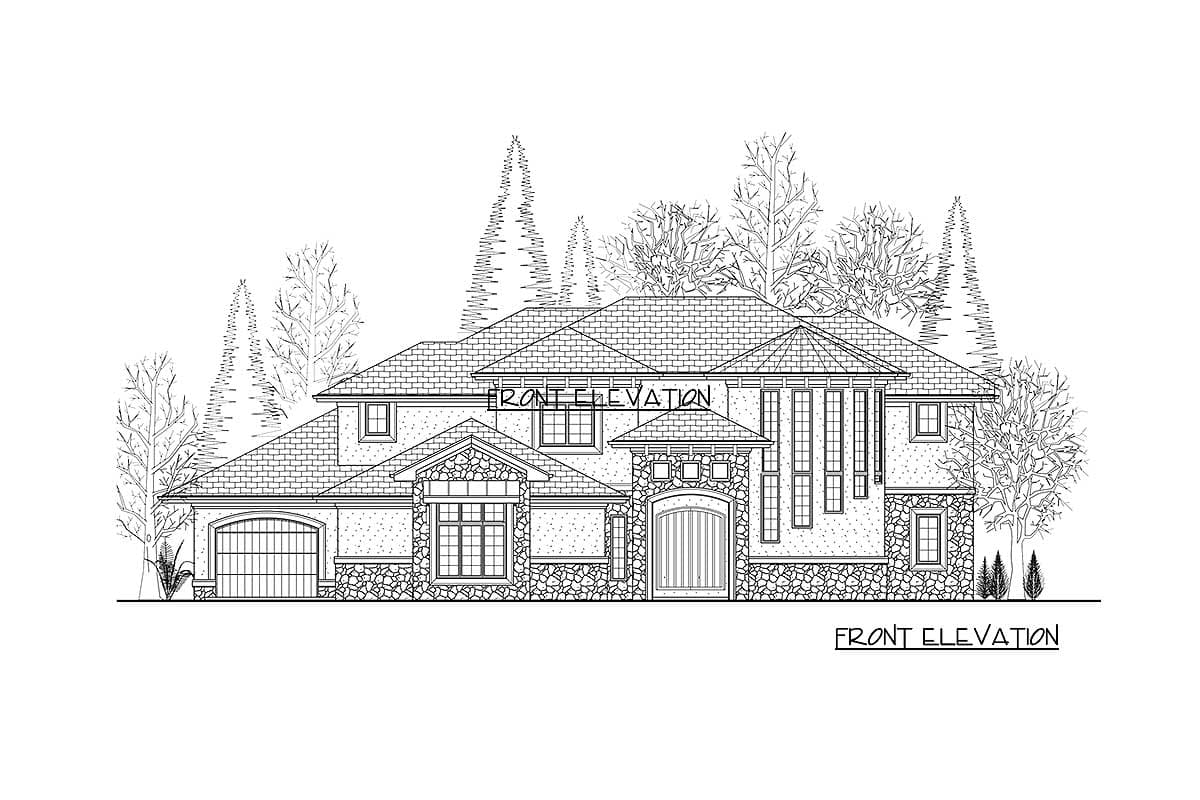 Plan 62493DJ: 5-Bed House Plan with Elegant Spiral Stair - Image #10 - European, Mediterranean