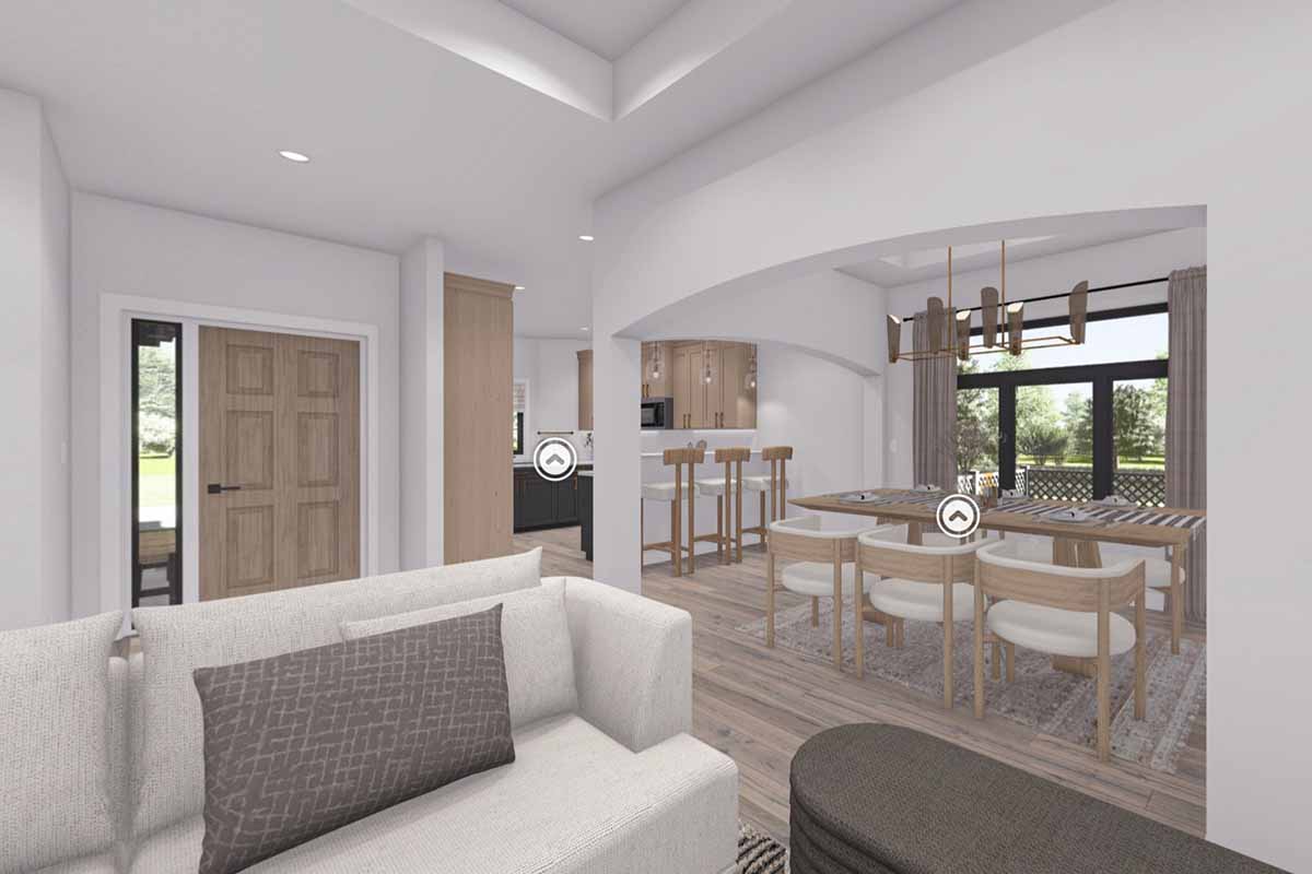 Plan 62503DJ: 2-Bed Traditional House Plan with Formal Dining Room - 1267 Sq Ft - Virtual Tour Cover Image - Ranch, Southern, Traditional