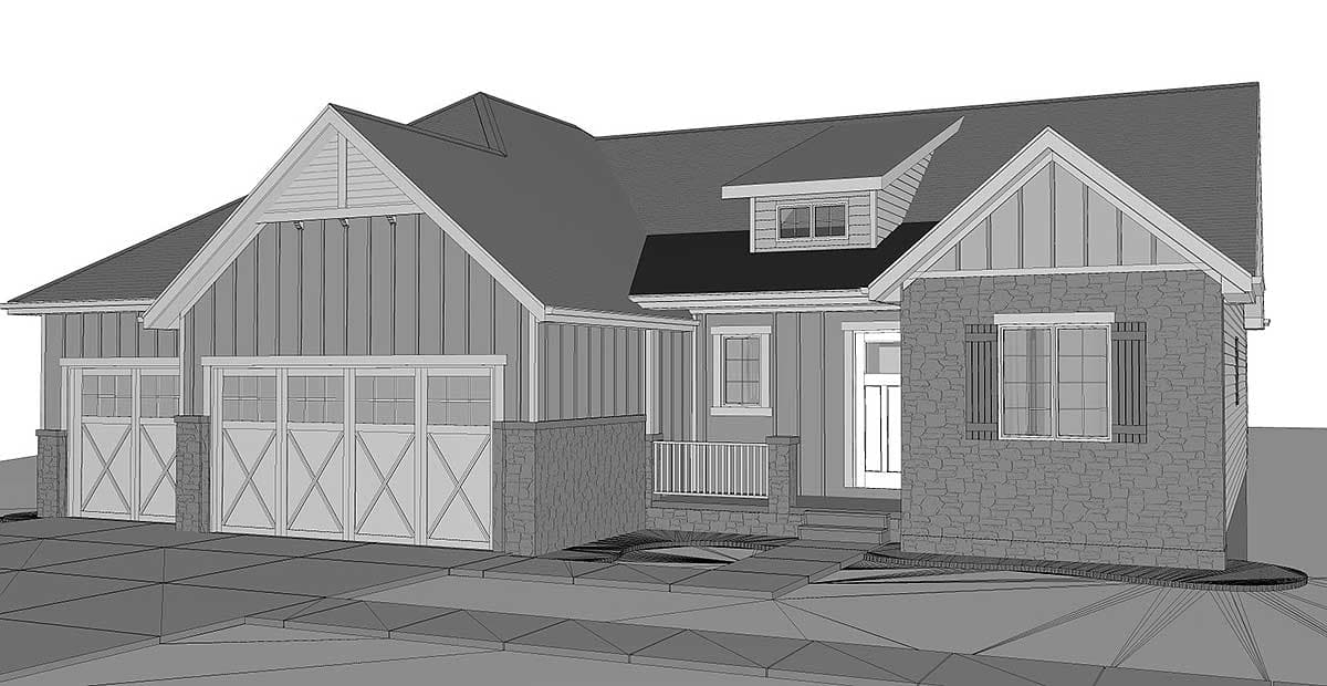 Plan 62506DJ: One-Level Craftsman Home Plan with Private Office - Image #9 - Bungalow, Craftsman, Northwest