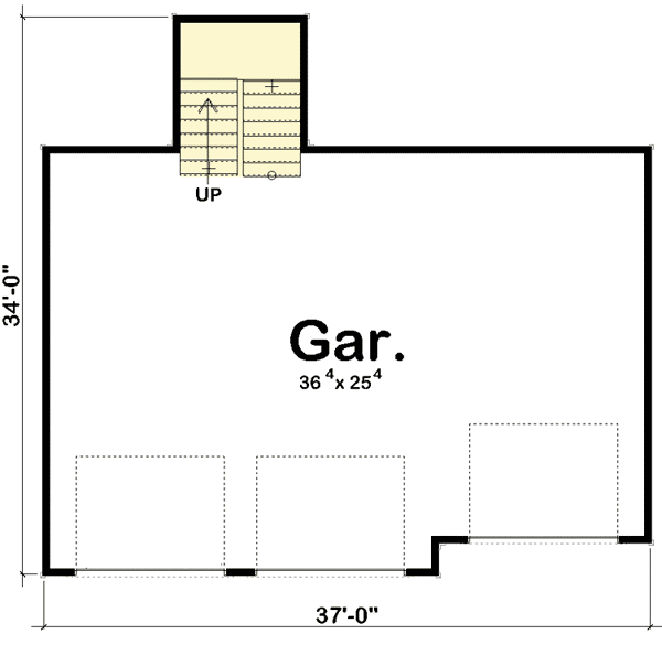 Plan 62517DJ: 3 Car Garage With Loft Above - Floor Plan - Main Level - Carriage