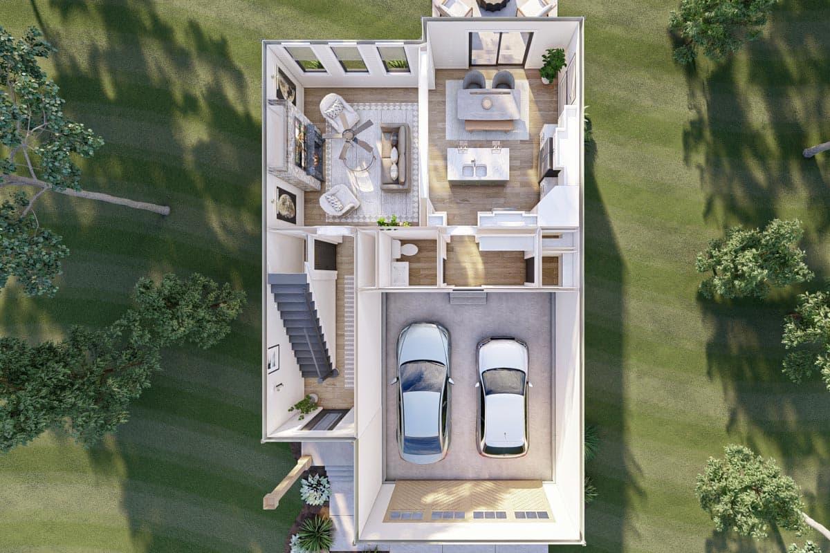 Plan 62518DJ: Narrow Lot Home Plan With All The Basics - Image #12 - Northwest