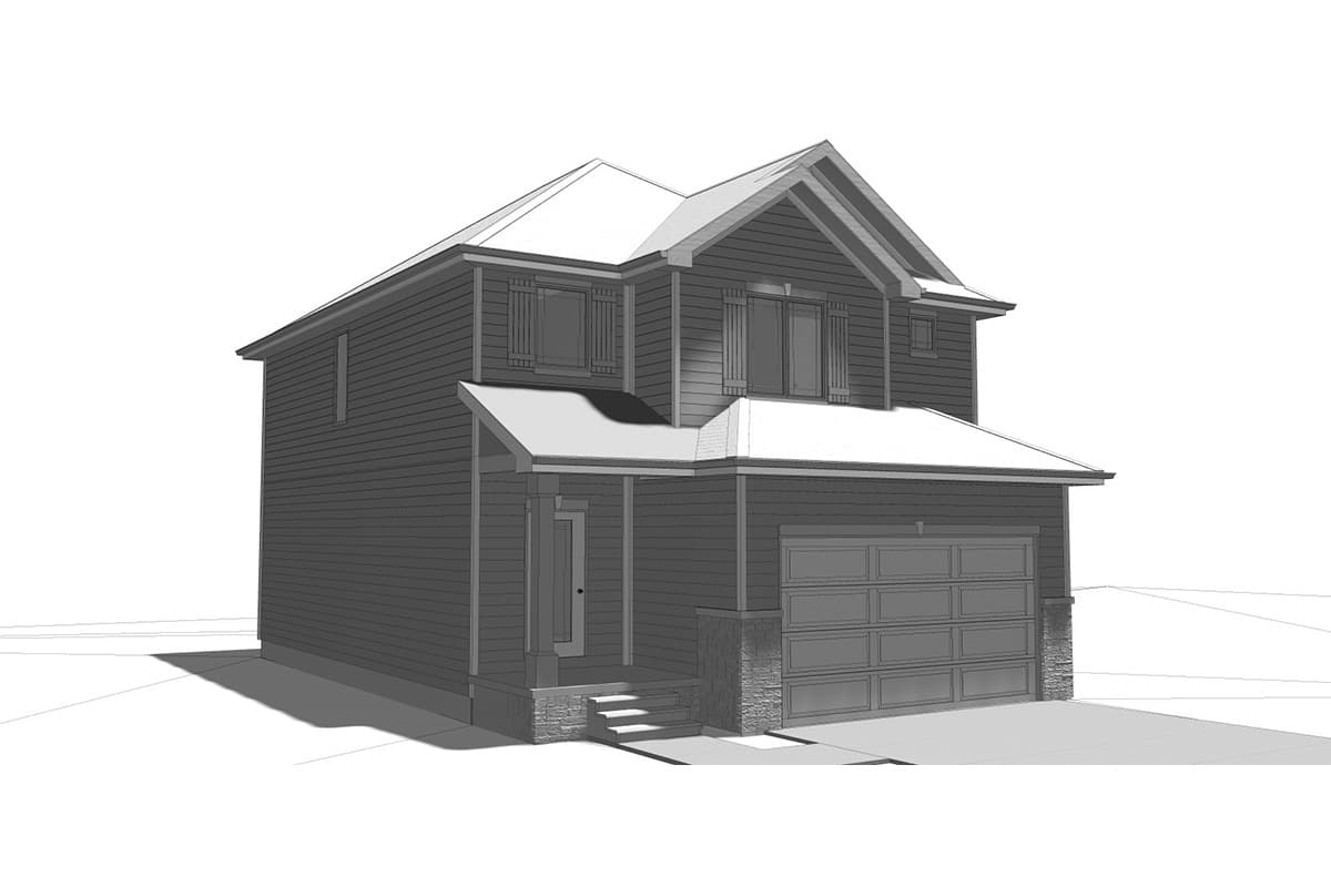 Plan 62518DJ: Narrow Lot Home Plan With All The Basics - Image #14 - Northwest