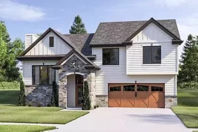 Split Level House Plan With Upstairs Laundry