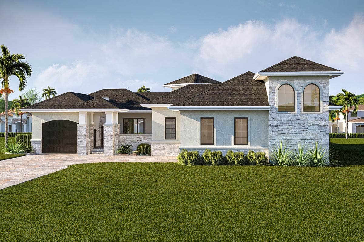 Plan 62531DJ: 2-Bed Mediterranean House Plan with Front Courtyard and Outdoor Fireplace - 1709 Sq Ft - Image #15 - European, Mediterranean, Spanish, Tuscan