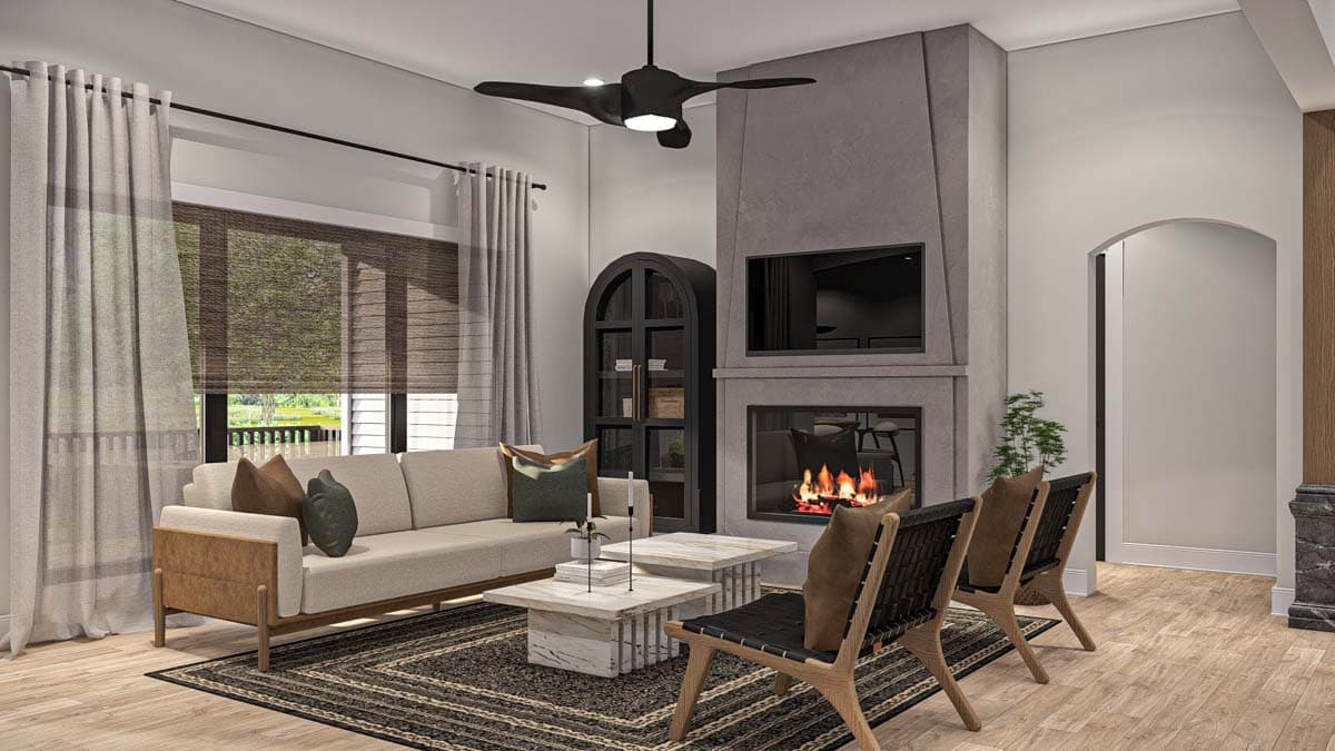 Plan 62532DJ: 3-Bed Northwest Style House Plan with Covered Deck - 1734 Sq Ft - Image #5 - Contemporary, Northwest