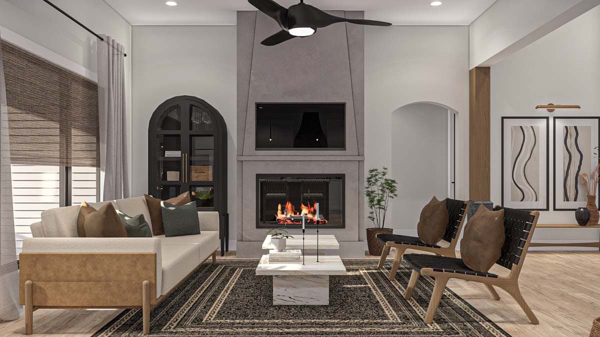 Plan 62532DJ: 3-Bed Northwest Style House Plan with Covered Deck - 1734 Sq Ft - Image #7 - Contemporary, Northwest