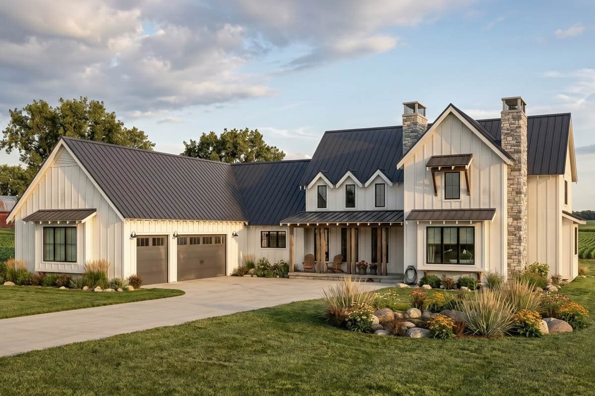 Plan 62544DJ: Modern 4 Bedroom Farmhouse Plan with 2-Story Great Room - 2768 Sq Ft - Video Cover Image - Country, Farmhouse, Modern Farmhouse, New American, Traditional