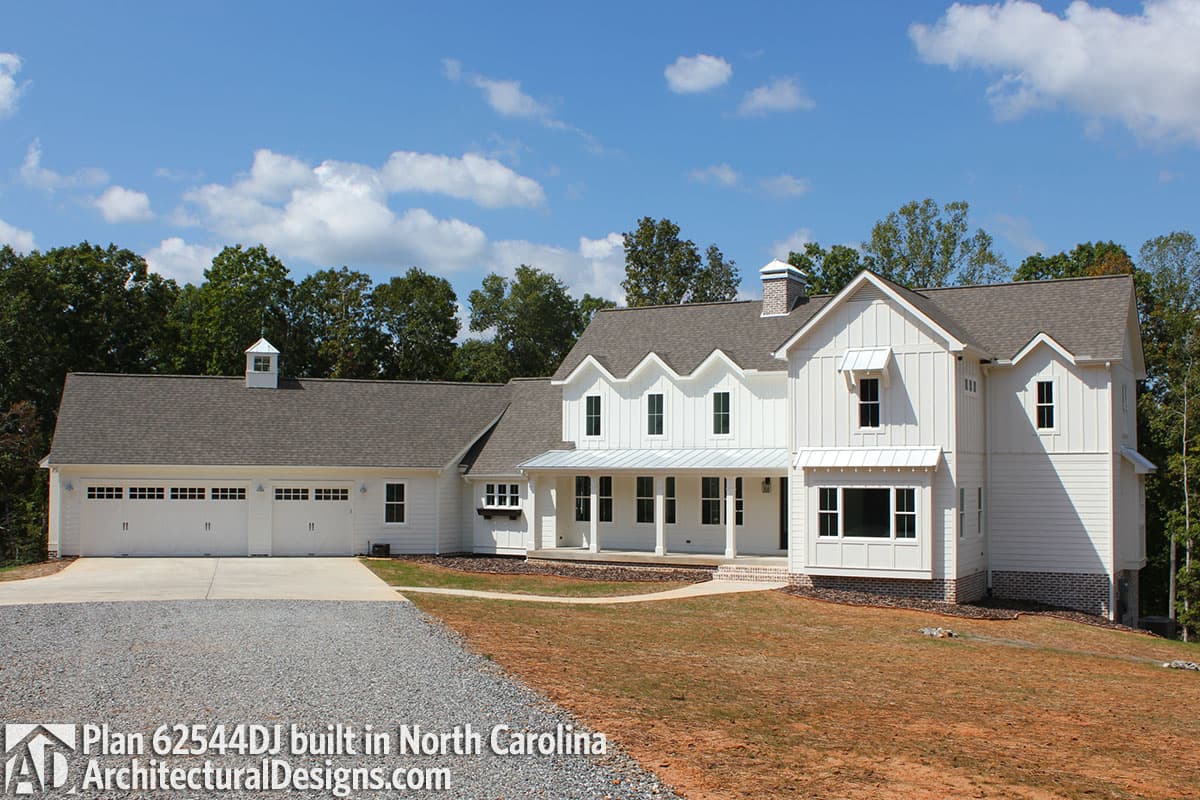 build gallery item - Modern Farmhouse Plan 62544DJ comes to life in North Carolina
