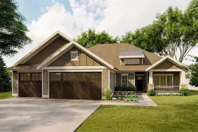3 Bed Craftsman Split Bed Layout