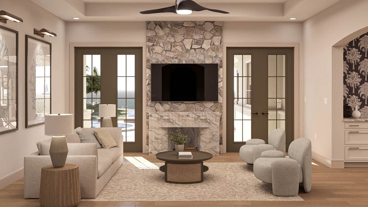 Plan 62553DJ: Mediterranean-influenced House Plan with Secluded Master Suite - Image #7 - Coastal, European, Florida-Style, Mediterranean, Tuscan