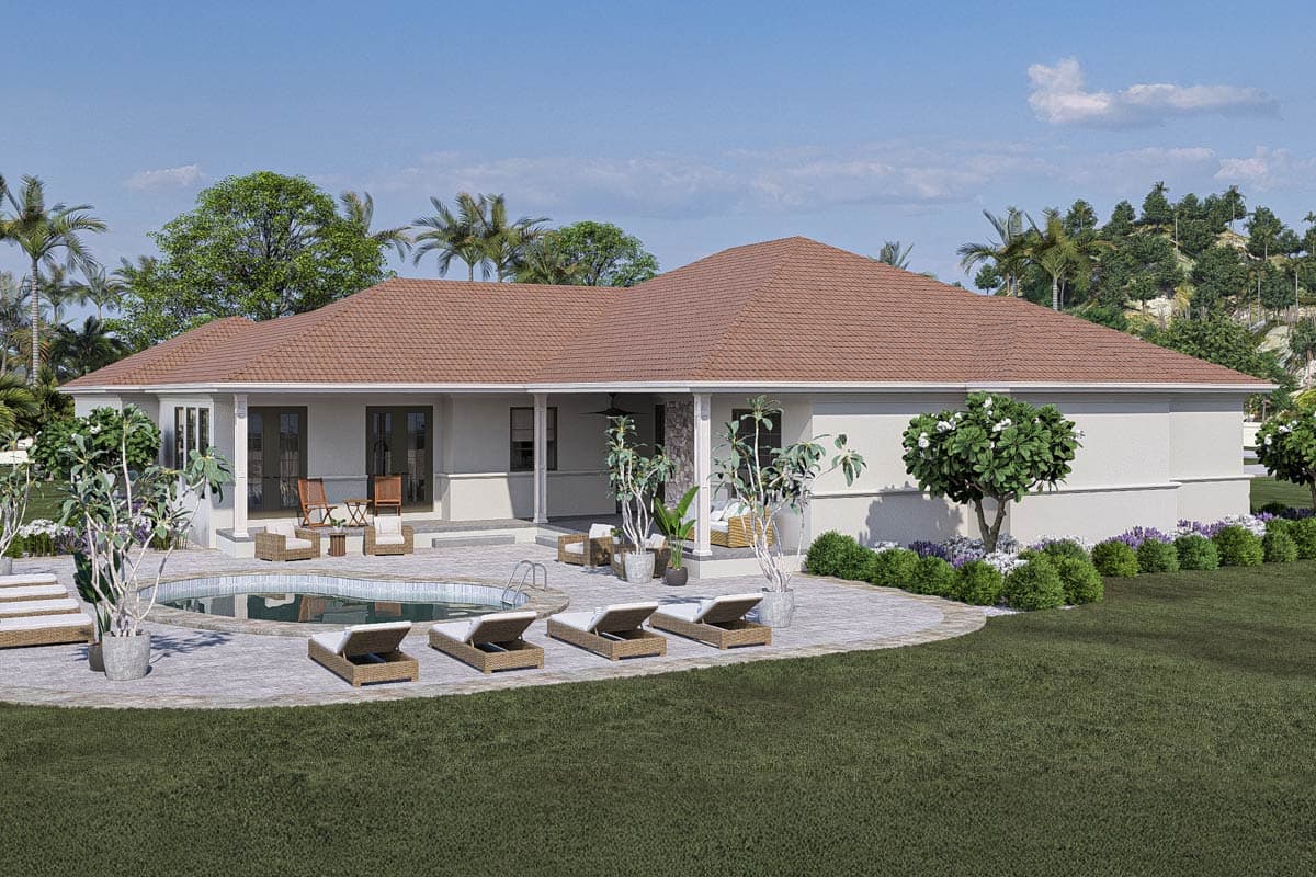 Plan 62553DJ: Mediterranean-influenced House Plan with Secluded Master Suite - Image #14 - Coastal, European, Florida-Style, Mediterranean, Tuscan