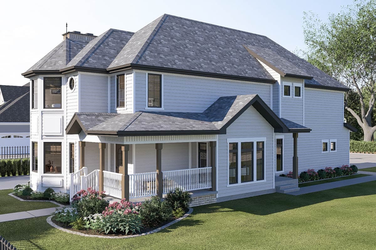 Plan 62555DJ: 3-Bed Victorian Farmhouse House Plan with Bay Window - Image #7 - Farmhouse, Victorian