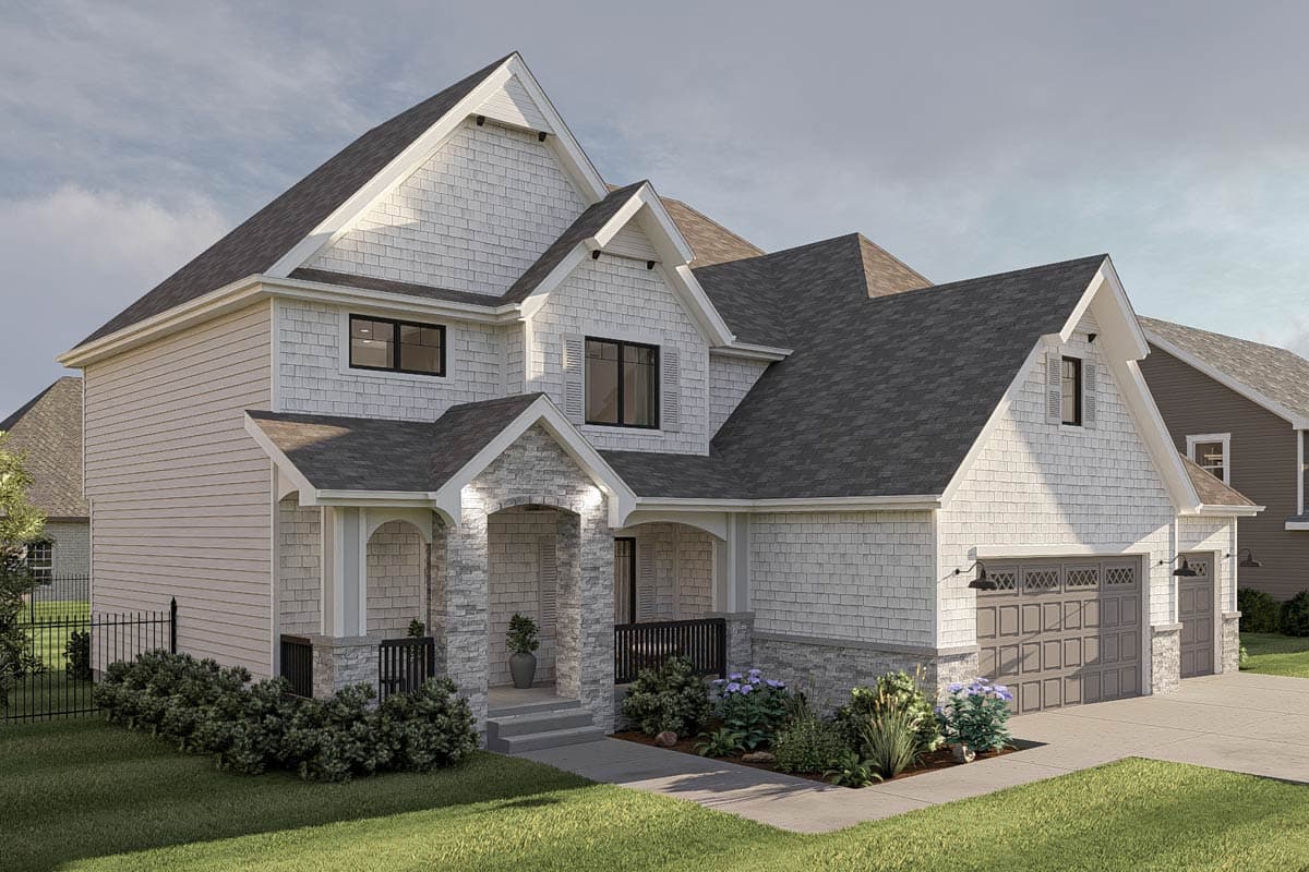 Plan 62558DJ: 4 Bedroom New American House Plan with Open Layout and Curved Staircase - 2664 Sq  - Image #18 - New American, Northwest, Shingle, Traditional