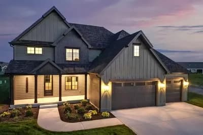 4 Bedroom New American House Plan with Open Layout and Curved Staircase - 2664 Sq 