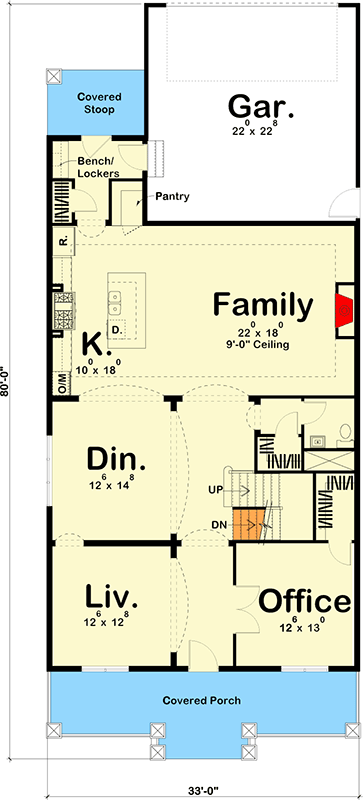 Plan 62560DJ: Northwest House Plan with Open Floor Plan - Floor Plan - Main Level - Craftsman, Northwest